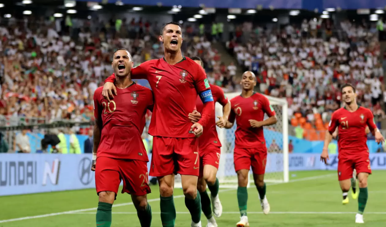Cristiano Ronaldo celebrando un gol de Portugal