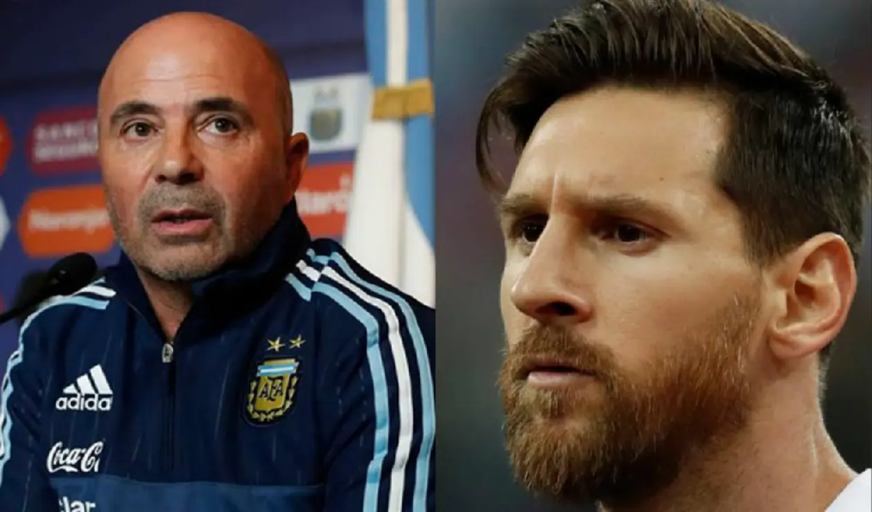 Jorge Sampaoli y Lionel Messi