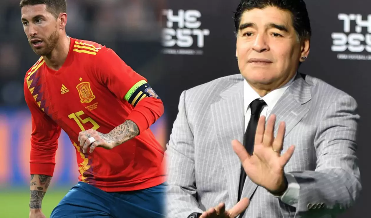 Sergio Ramos y Diego Maradona