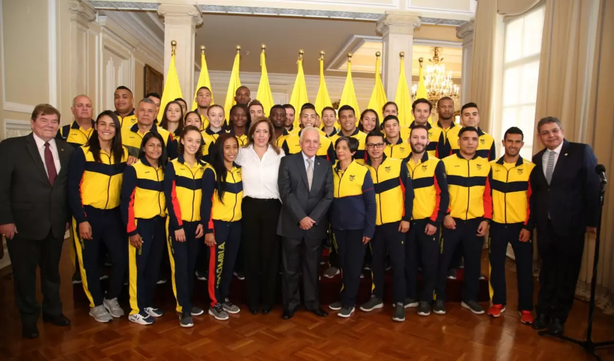 Presidente Santos y la delegación de Colombia en los Centroamericanos