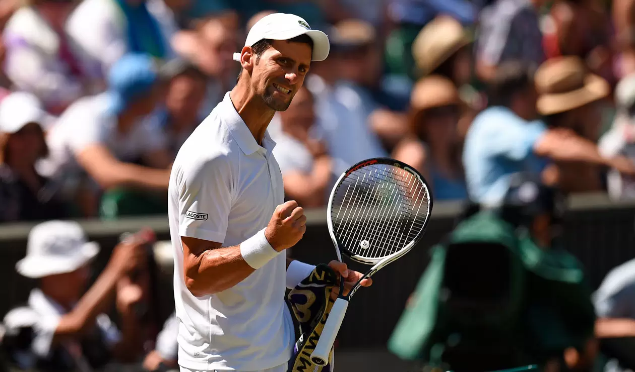 Novak Djokovic en la final de Wimbledon ante Kevin Anderson