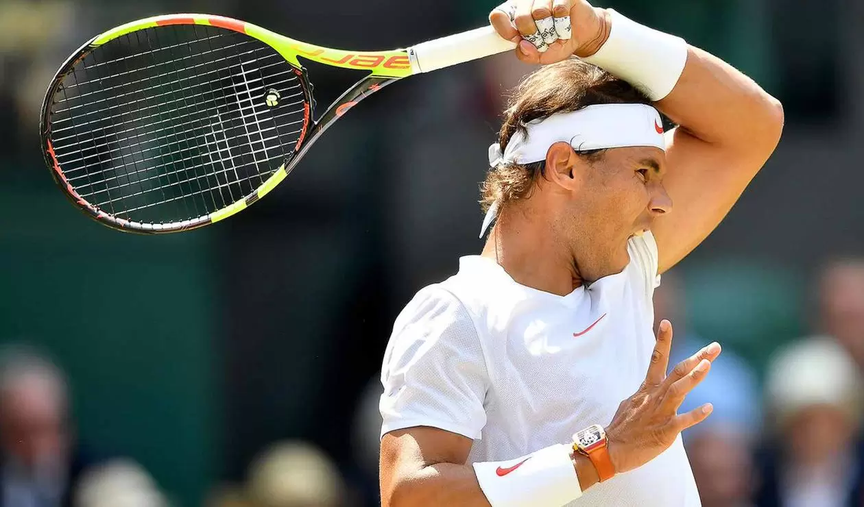 Rafael Nadal en la semifinal de Wimbledon 