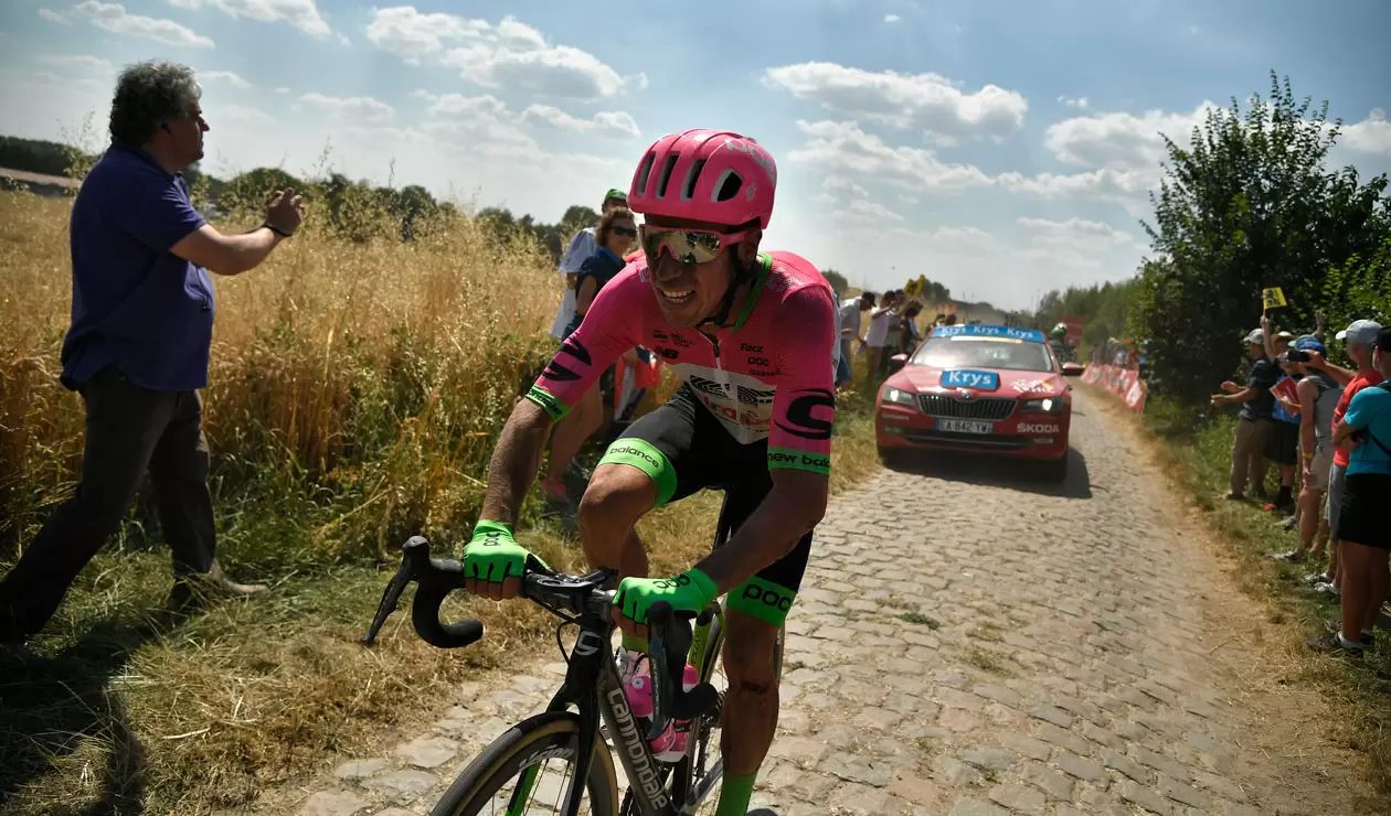 Rigoberto Urán durante la jornada del pavé en el Tour de Francia 