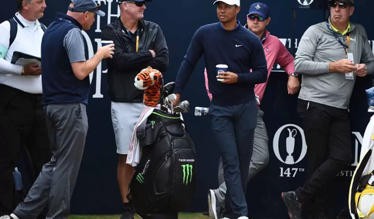Tiger Woods, durante los previos en el Abierto Británico de 2018.