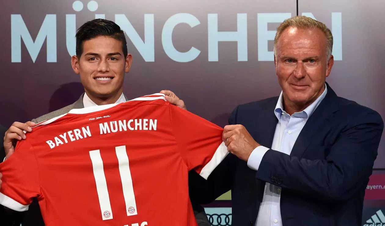 James Rodríguez, el día de su presentación en el Bayern Munich a inicios de la temporada 2017