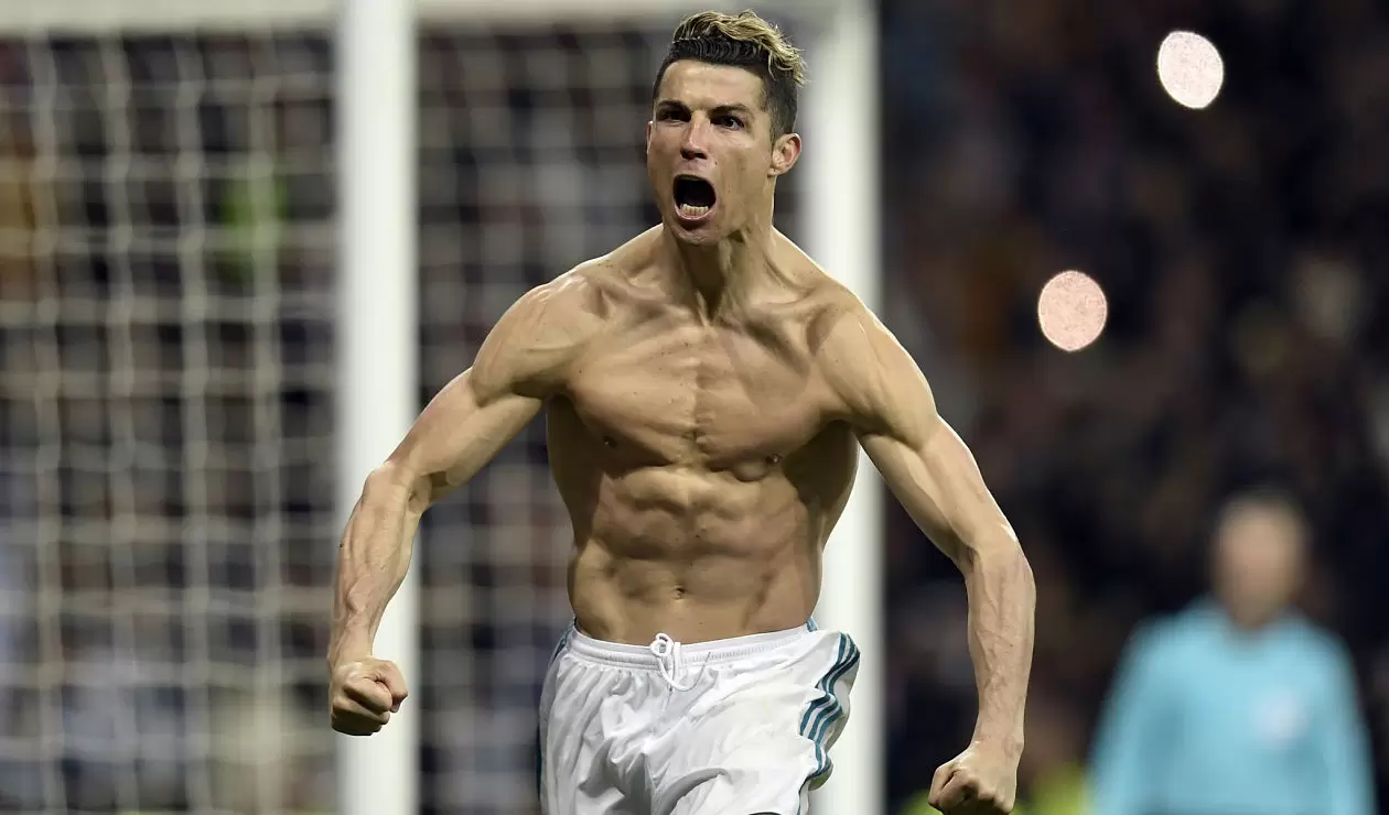 Cristiano Ronaldo celebrado un gol en el partido de vuelta de cuartos de final de la Champions League ante la Juventus