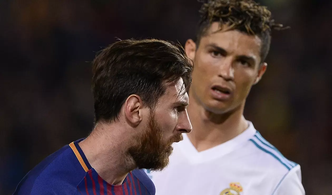 Messi y Cristiano en un clásico Barcelona vs Real Madrid
