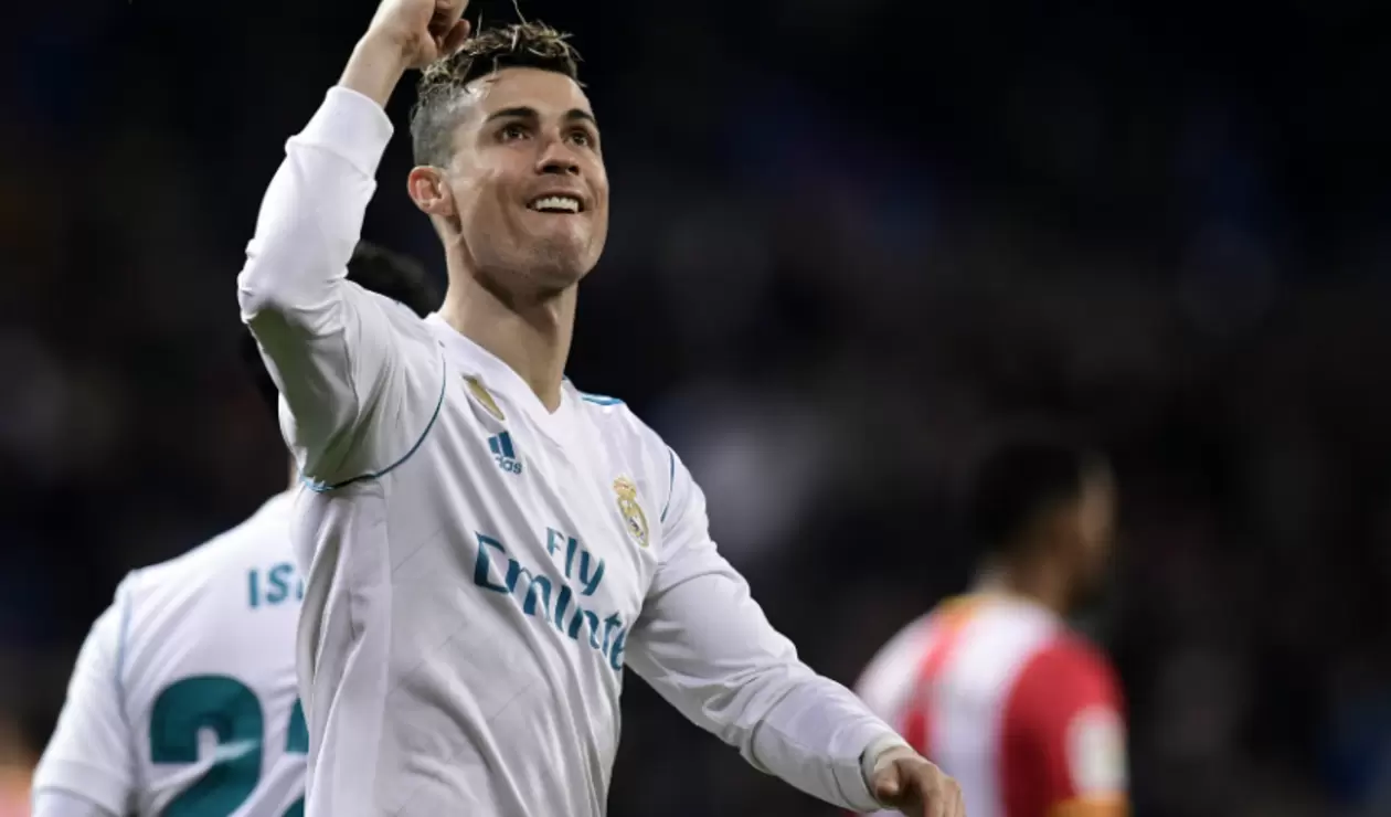 El jugador portugués Cristiano Ronaldo celebrando un gol en la Liga Española