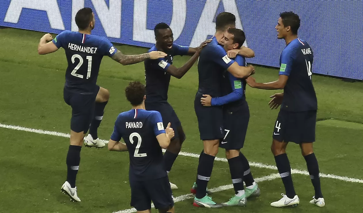 Francia celebrando el segundo gol del partido