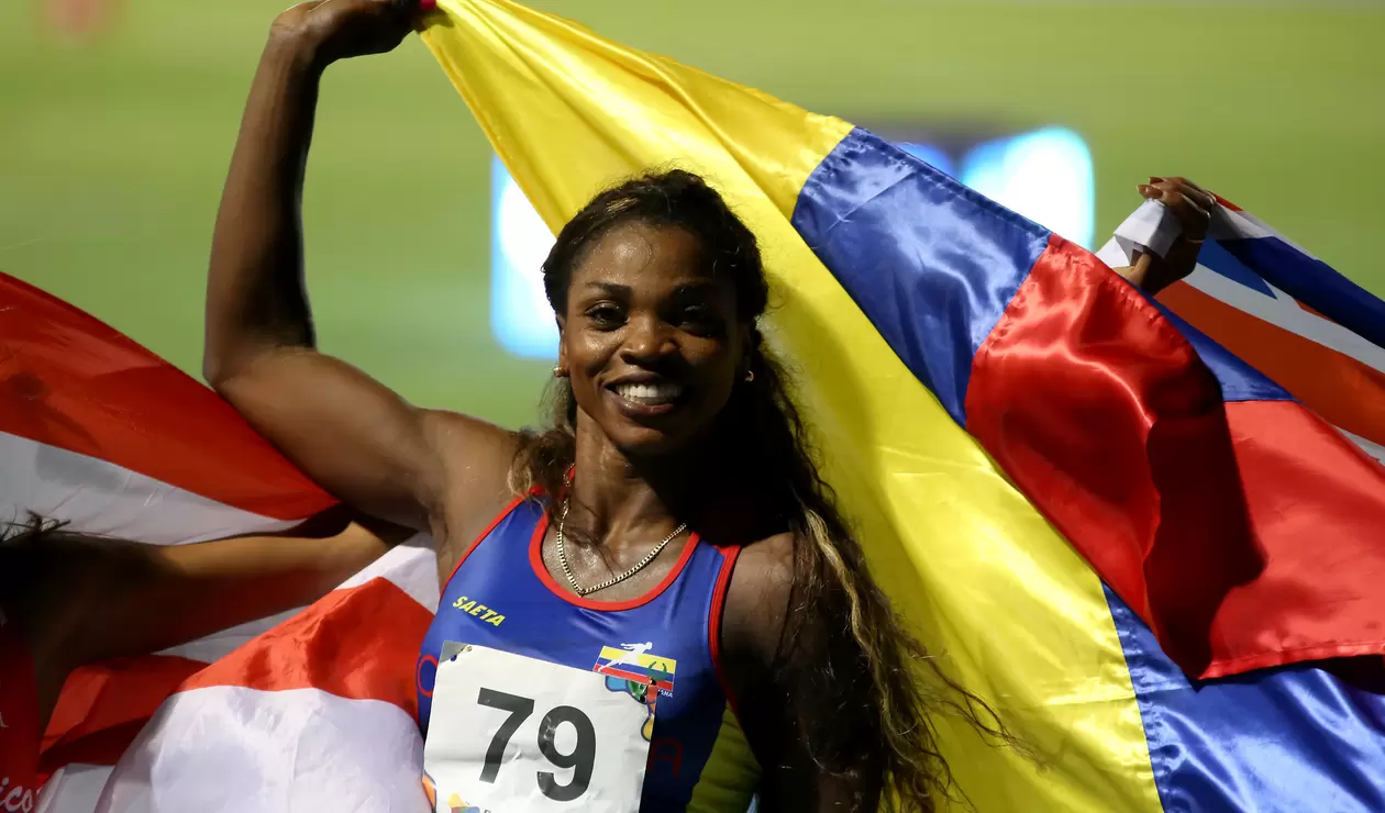 Caterine Ibargüen se colgó la medalla de oro en el salto de longitud en los Juegos Centroamericanos