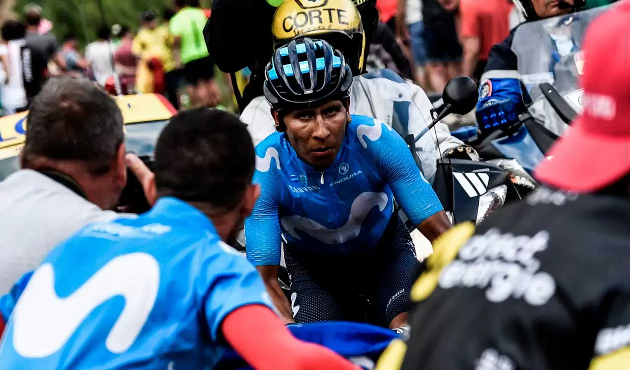 Nairo Quintana antes de llegar a la meta en la etapa 17 del Tour de Francia 