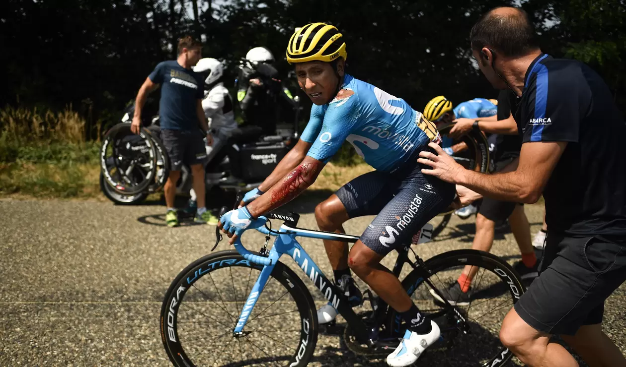 Movistar da a conocer parte médico de Nairo Quintana tras su caída en el Tour