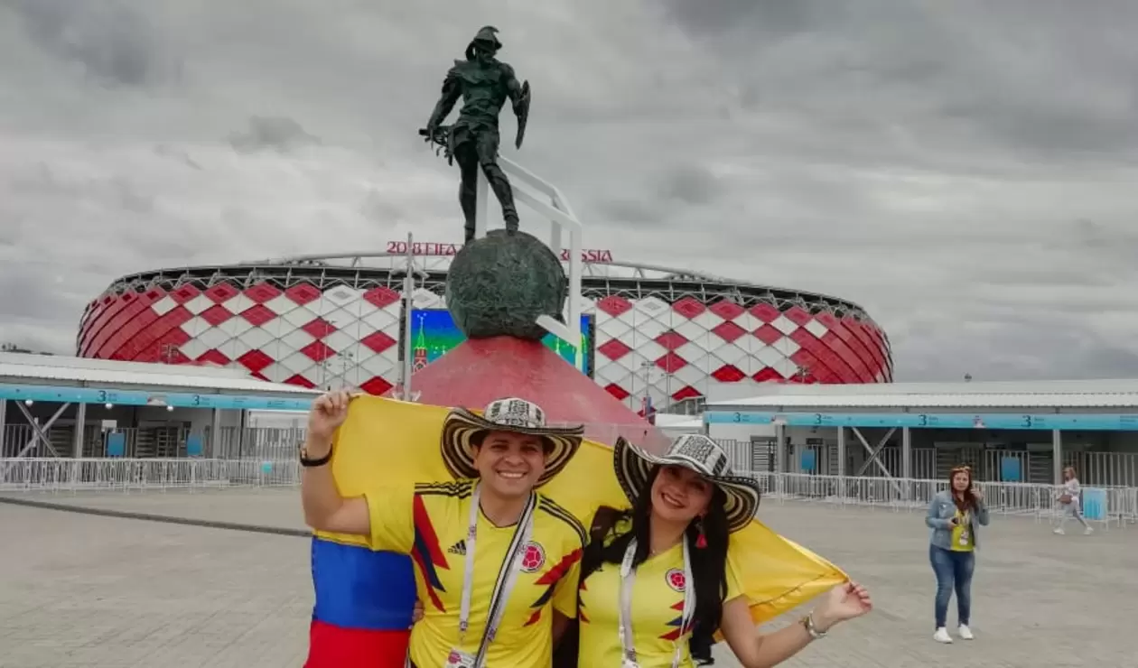Hinchas colombianos en el Spartak Stadium