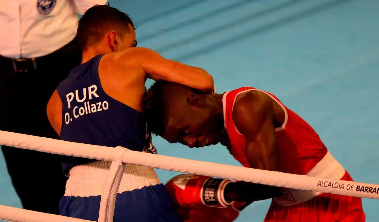 Yuberjen Martínez de Colombia contra Oscar Collazo de Puerto Rico en los Juegos Centroamericanos y del Caribe Barranquilla 2018  