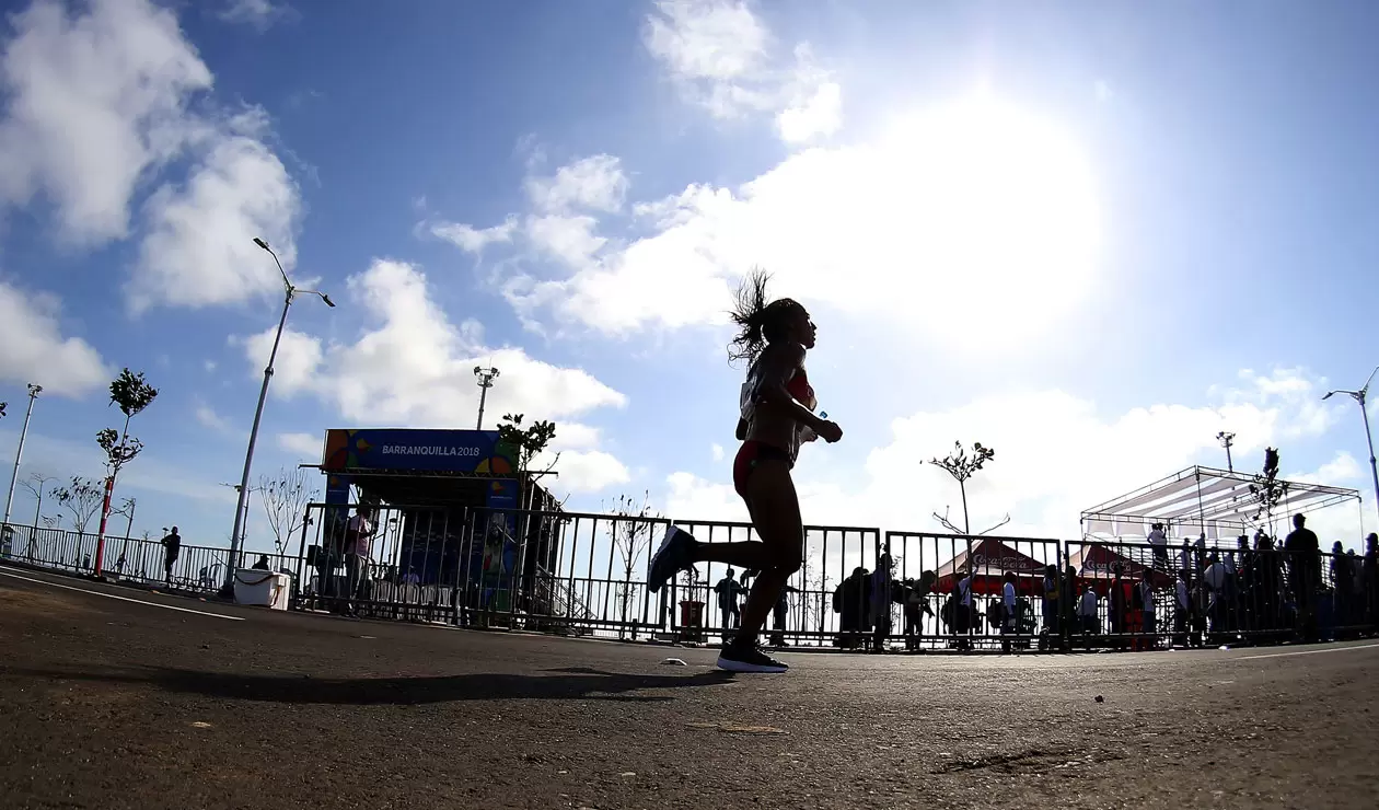 Prueba femenina de la maratón de los de los Juegos Centroamericanos y del Caribe Barranquilla 201
