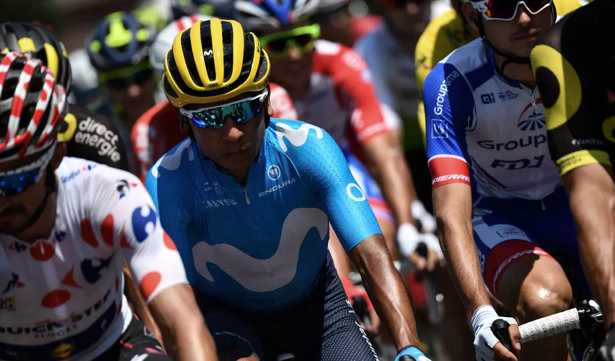 Nairo Quintana con el Movistar Team en el Tour de Francia
