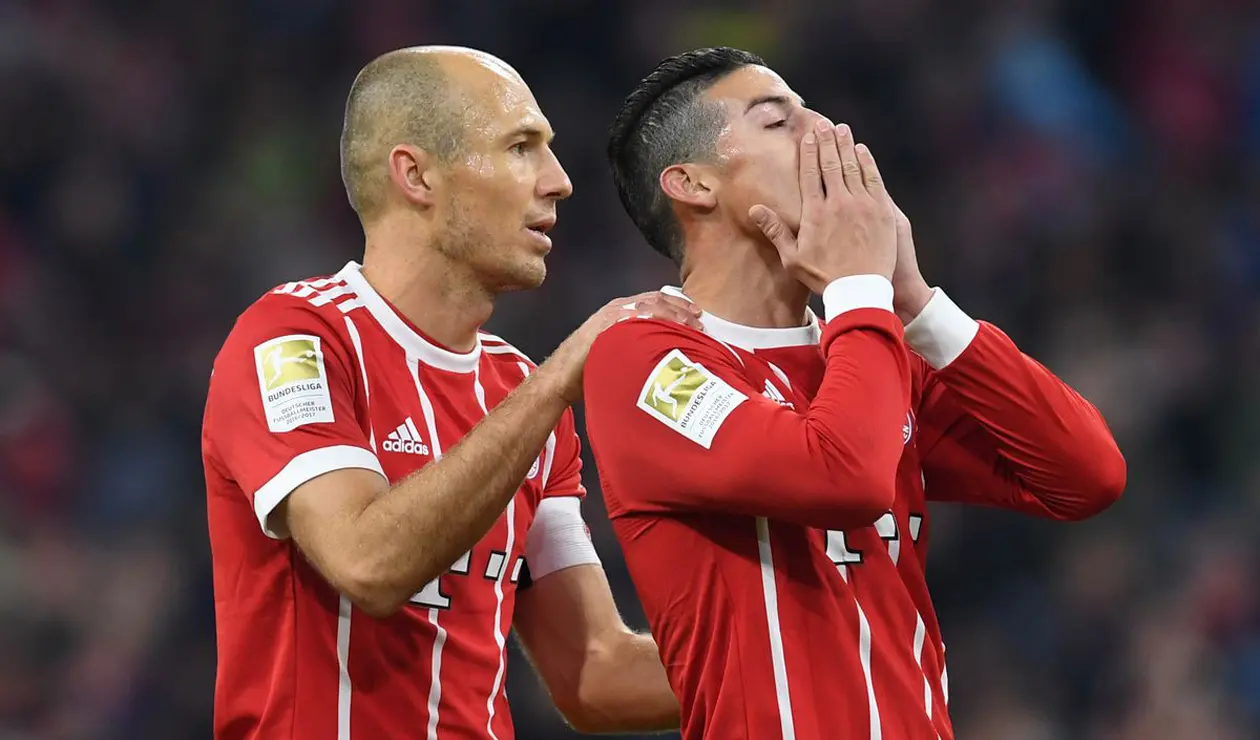 Arjen Robben y James Rodríguez