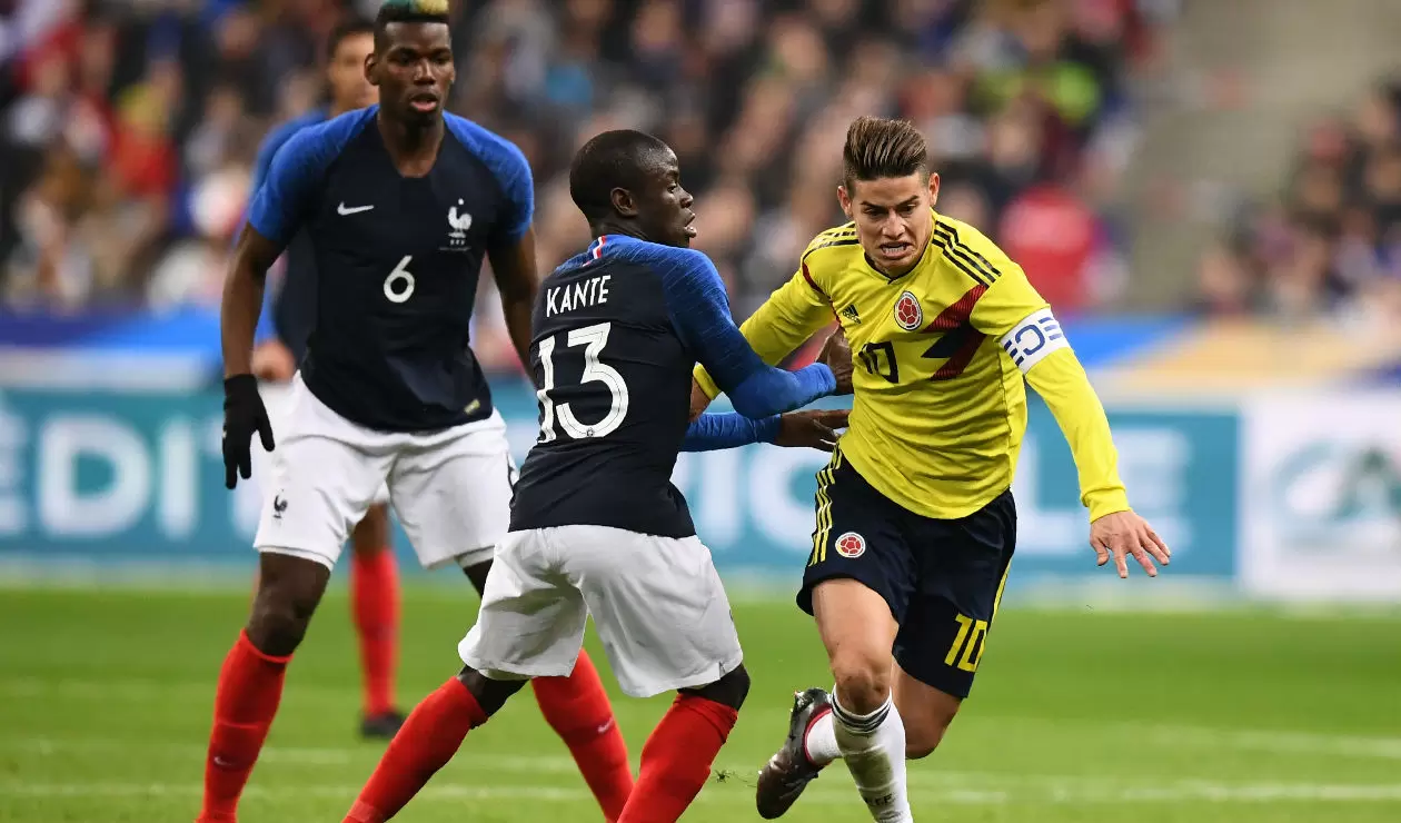 James Rodríguez, en el juego amistoso entre Francia y Colombia en el 2018