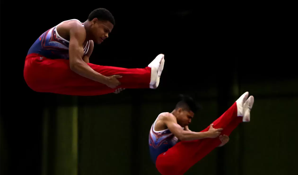 Juegos Centroamericanos y del Caribe Barranquilla 2018: Dos deportistas cubanos en la prueba de trampolín por parejas