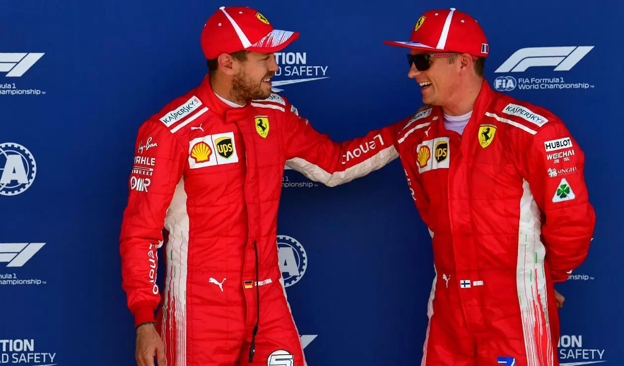 Sebastian Vettel y Kimi Raikkonen, pilotos de Ferrari