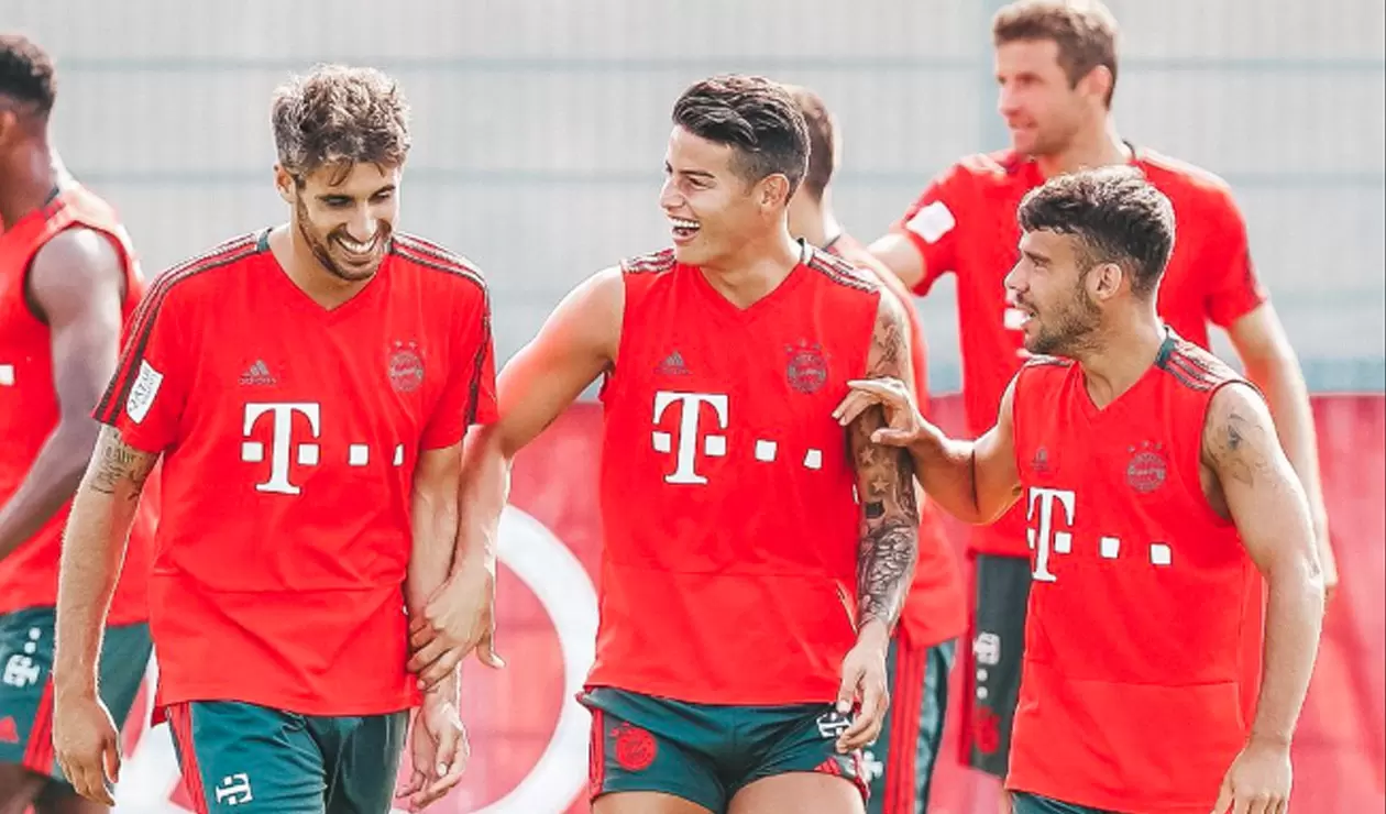 James Rodríguez entrenando con el Bayern Múnich