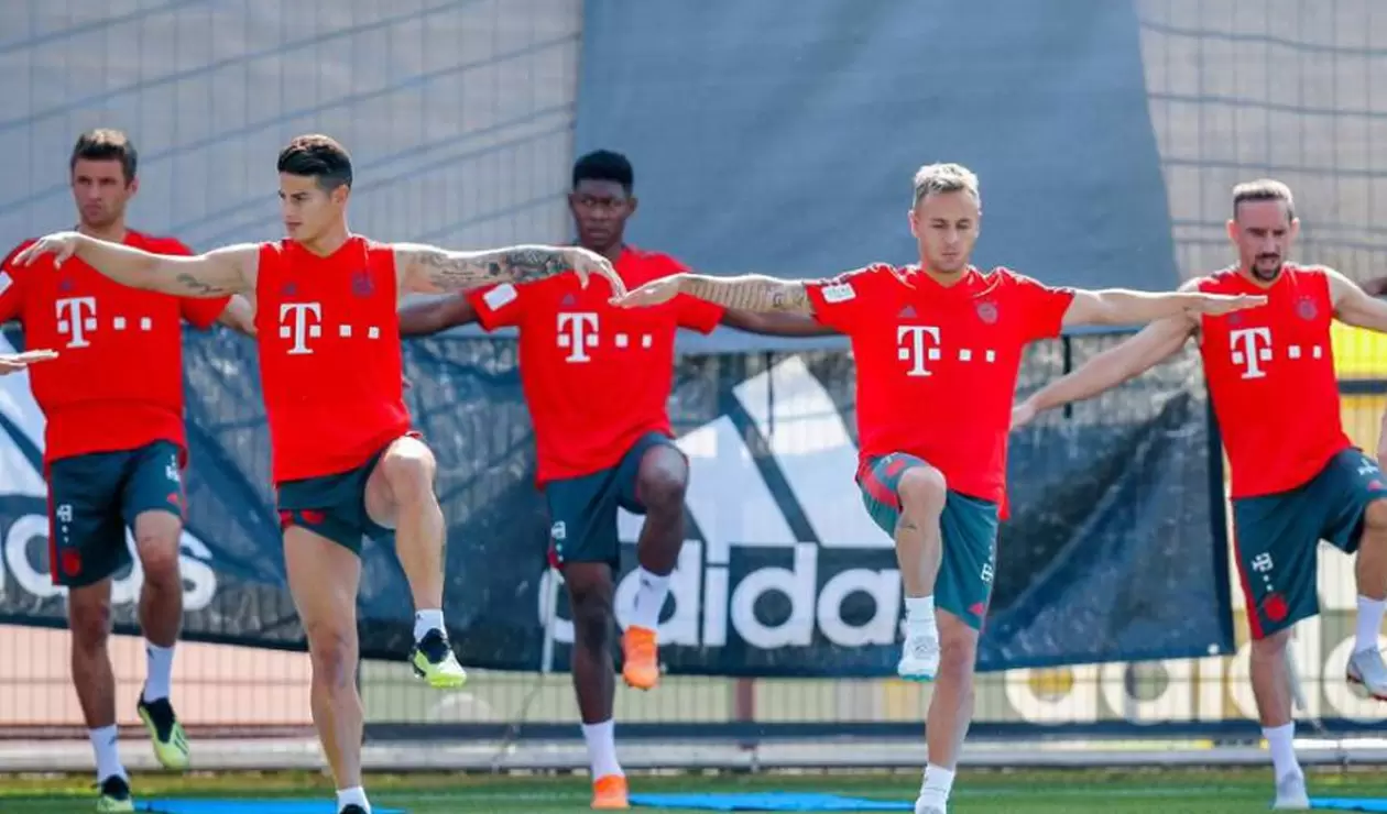James Rodríguez entrenándose con el Bayern Múnich