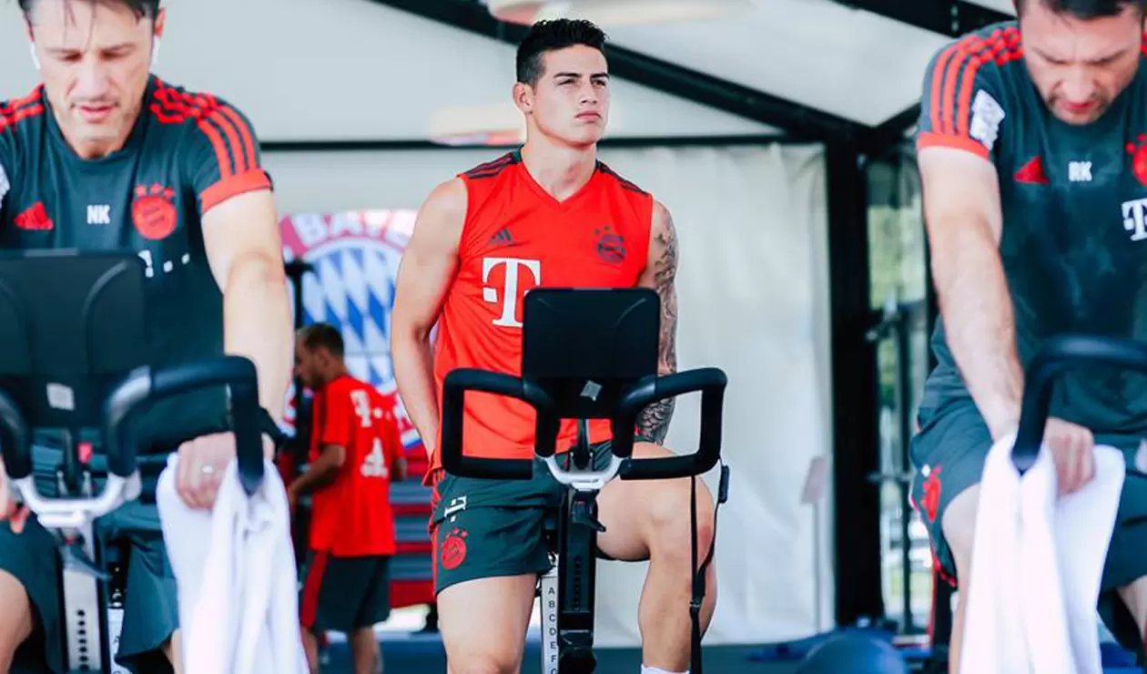 James Rodríguez en entrenamiento con el Bayern Múnich