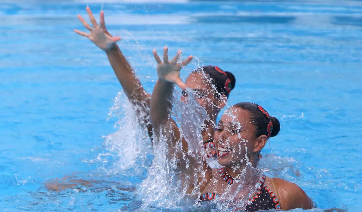 Dueto mexicano en el nado sincronizado de los Juegos Centroamericanos y del Caribe Barranquilla 2018 