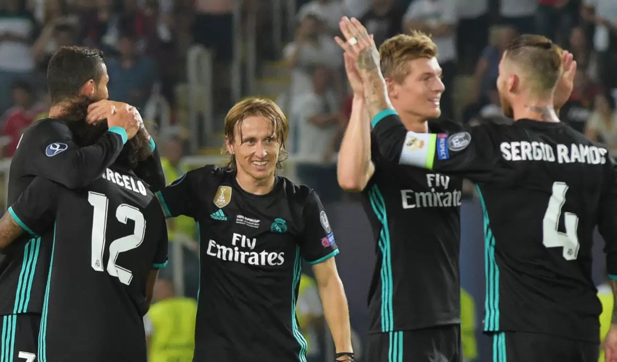 Luca Modric con el Real Madrid en la temporada 2017-2018