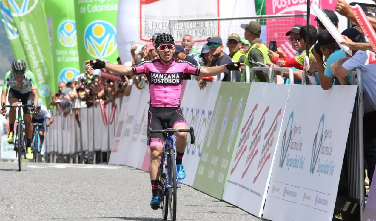 Sergio Higuita, del Manzana Postobón, ganó la tercera etapa de la Vuelta a Colombia