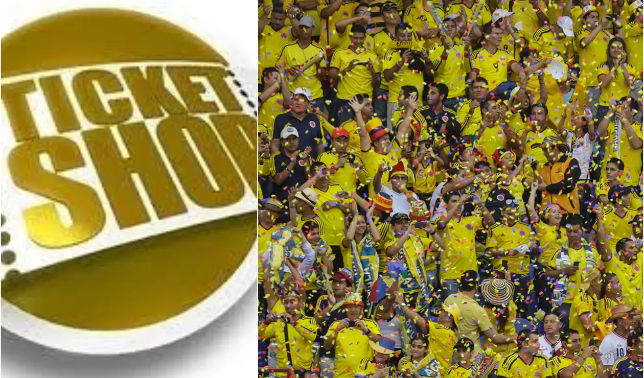 Imagen de la marca Ticket Shop y de hinchas de la Selección Colombia en Barranquilla