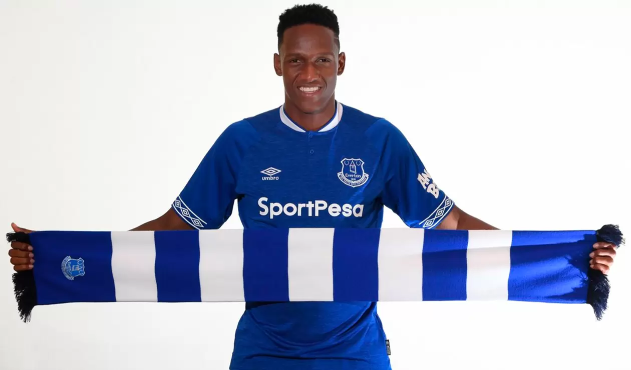 Yerry Mina como nuevo jugador del Everton