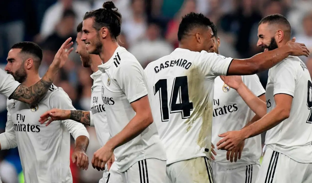 Jugadores del Real Madrid celebrando un gol