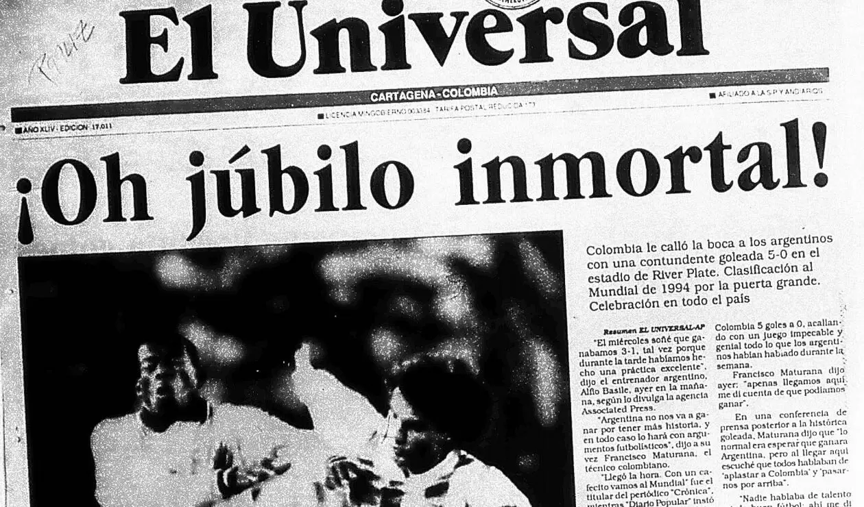 Portada del diario El Universal el 6 de septiembre de 1993  