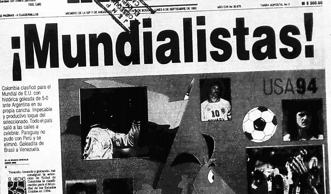Portada del diario El Espectador el 6 de septiembre de 1993  