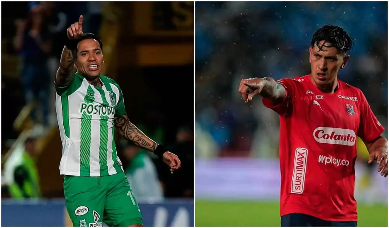 Dayro Moreno y Germán Cano, duelo de goleadores entre Medellín vs Nacional.