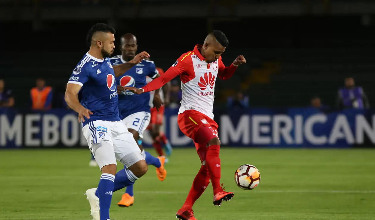 Santa Fe intentó más en la ofensiva ante un confuso Millonarios · Copa Sudamericana 2018  