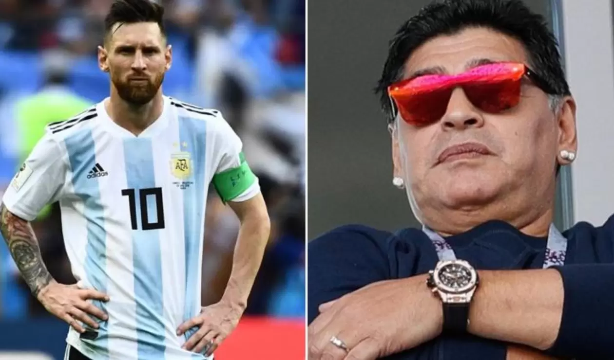 Lionel Messi y Diego Armando Maradona 