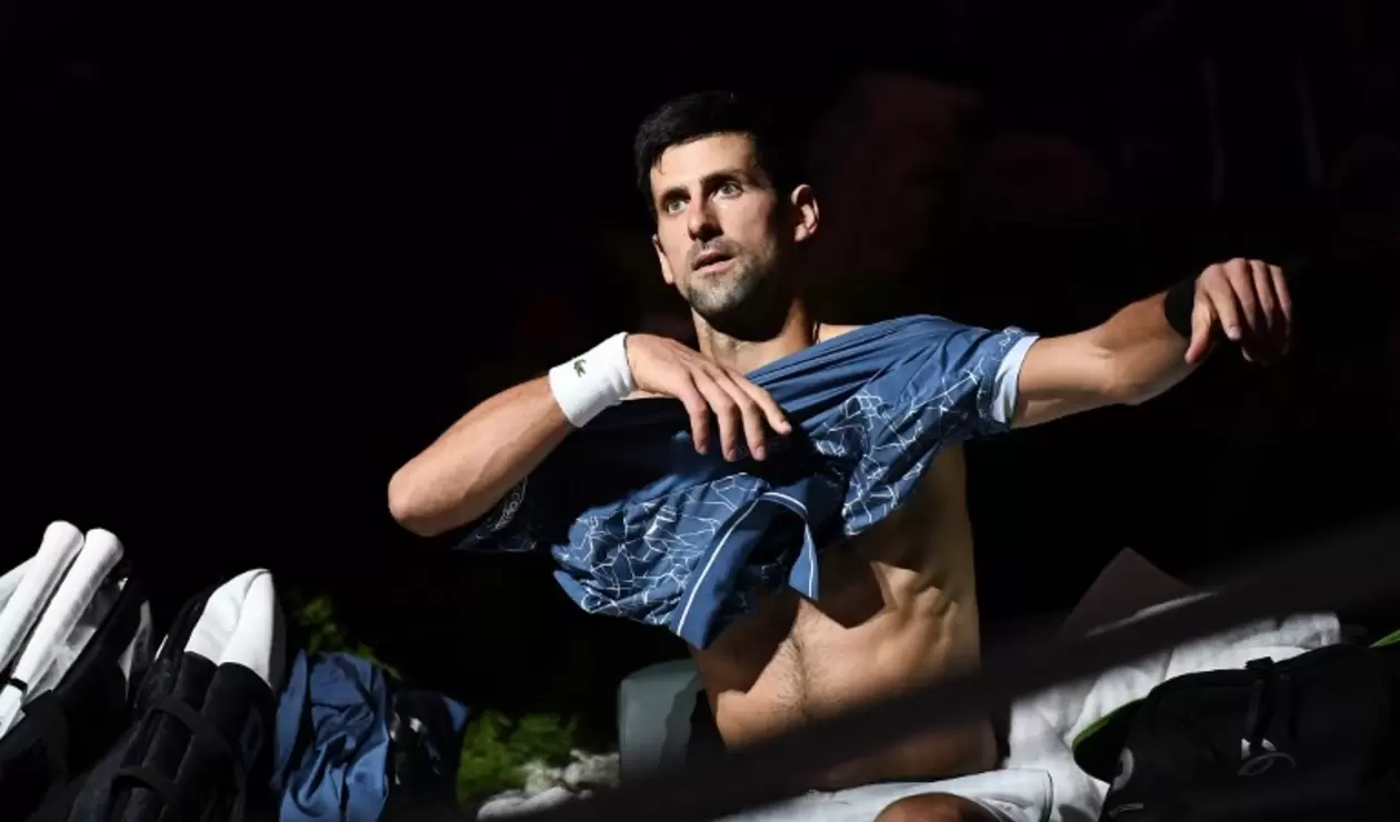 Novak Djokovic luego de perder la final del Masters 1000 de París 