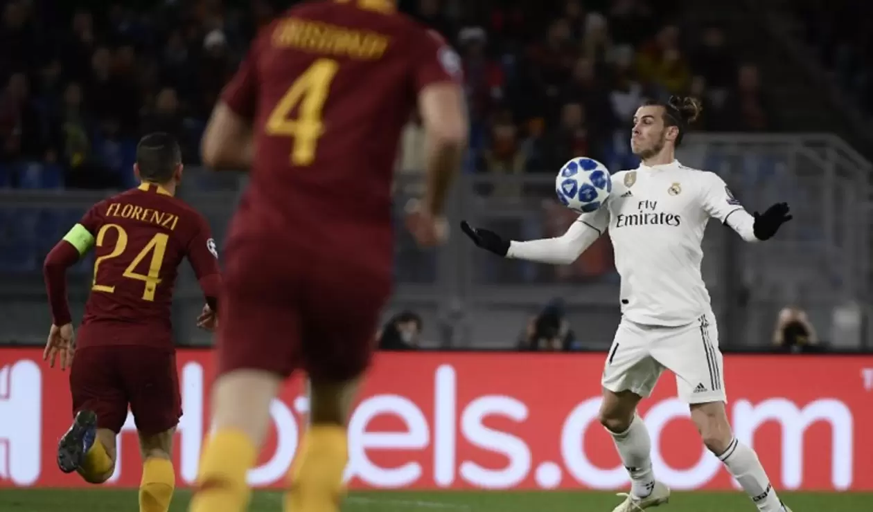 Gareth Bale en juego ante la Roma por la Champions 18-19