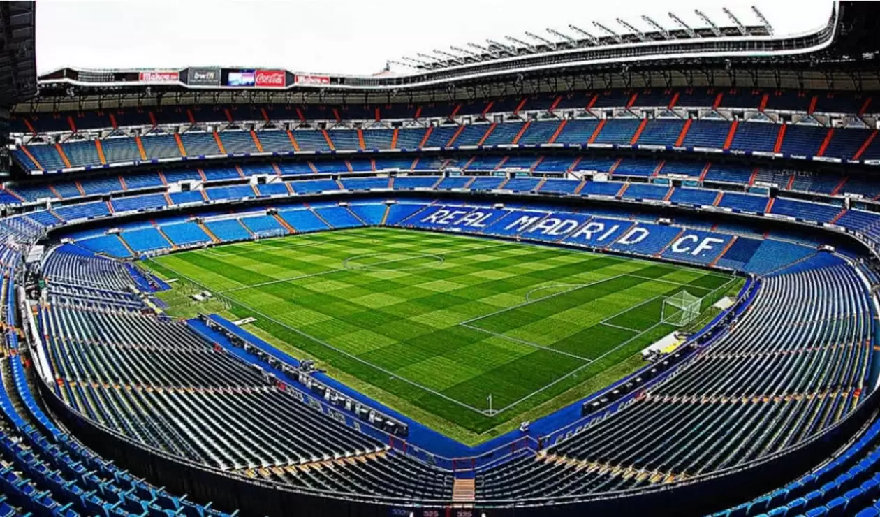 El estadio Santiago Bernabéu donde se jugará la final de la Copa Libertadores entre River y Boca