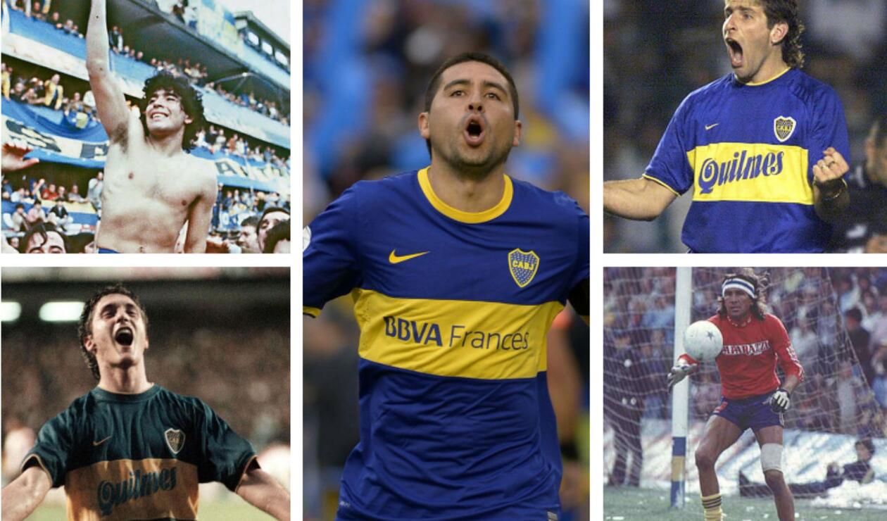 Los jugadores históricos de Boca Juniors.