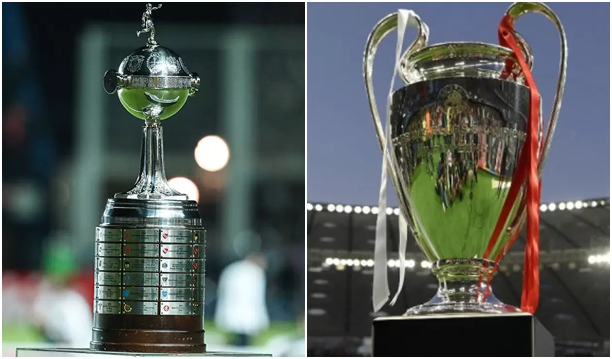 Trofeos de la Copa Libertadores y la Champions League