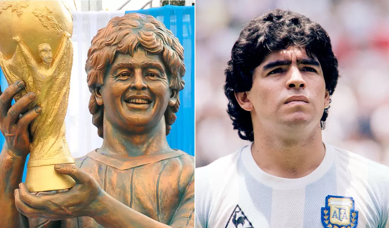 La estatua de Maradona levantada en una ciudad de la India
