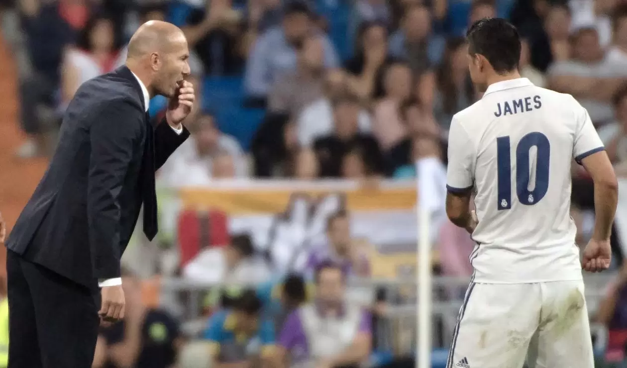 Zidane y James en el Real Madrid