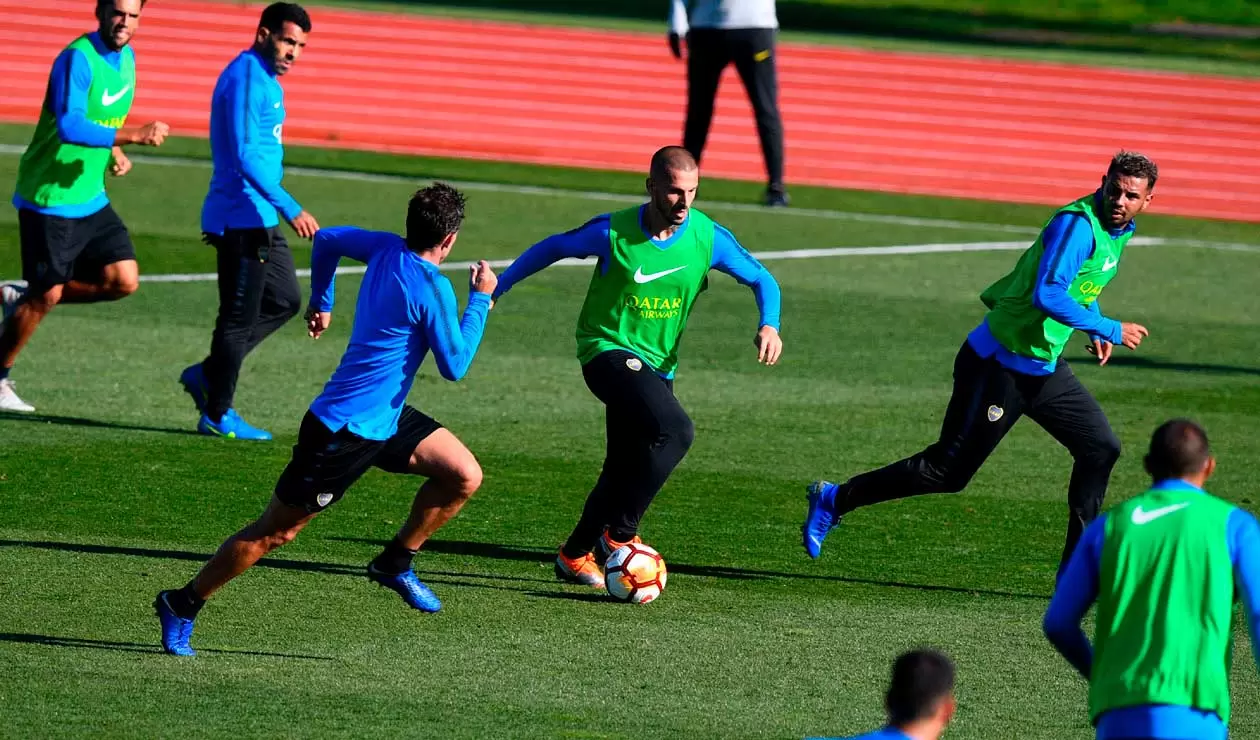 Los jugadores de Boca Juniors hacen su primer entrenamiento en Madrid