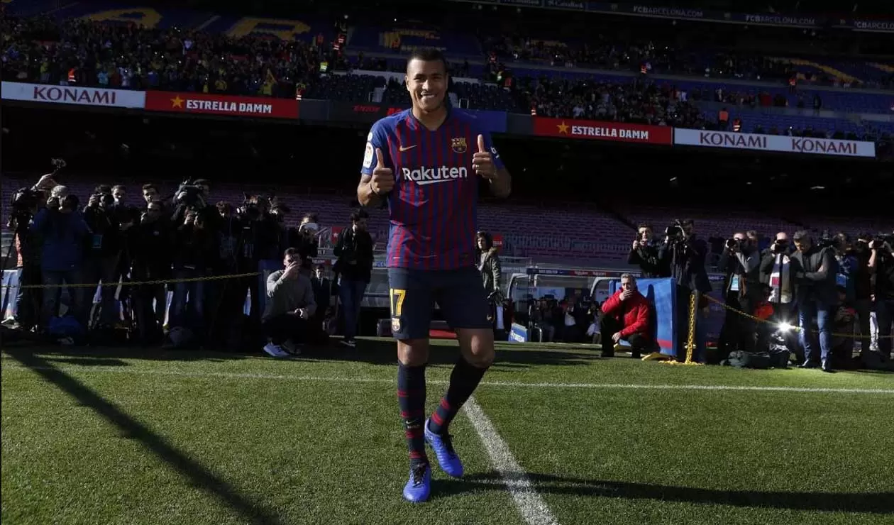 Jeison Murillo pisando por primera vez el Camp Nou como jugador del Barcelona