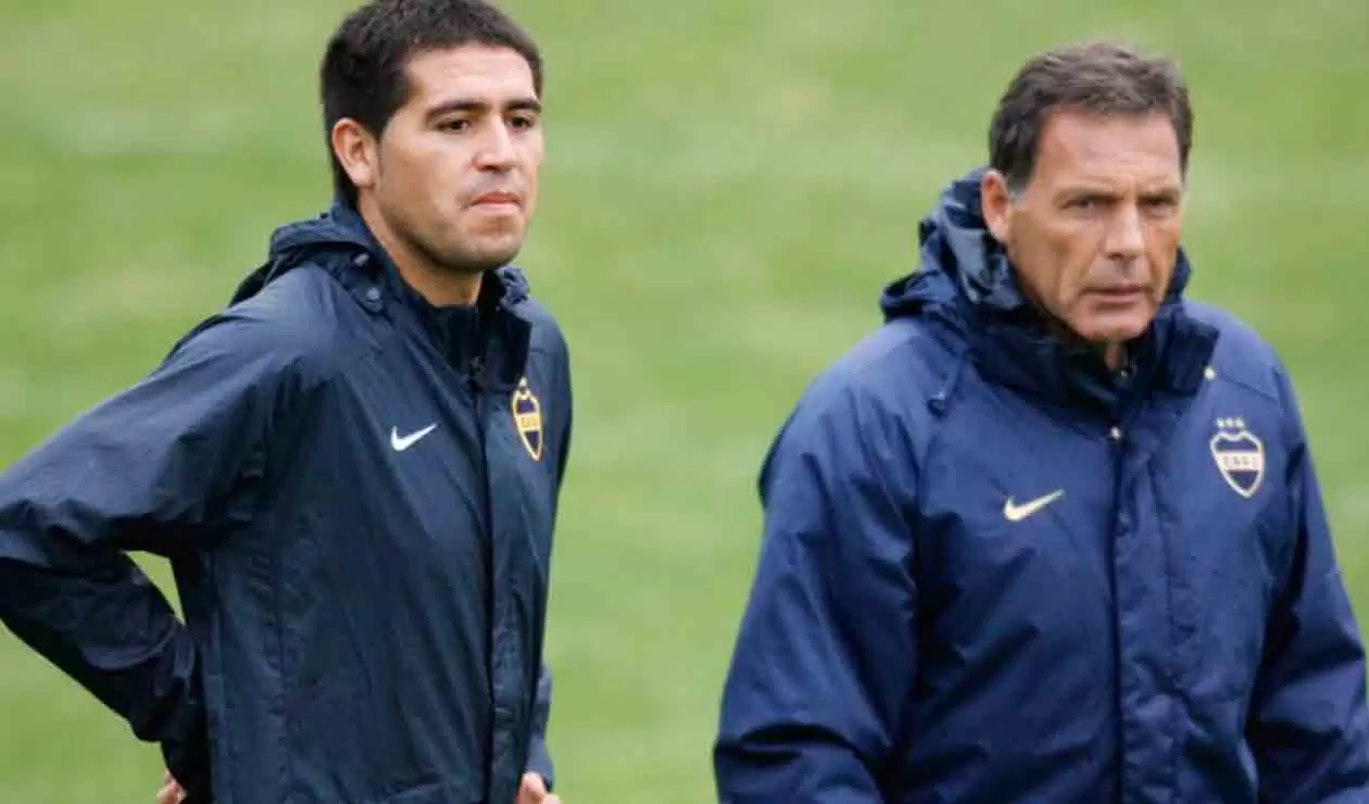Juan Román Riquelme y Miguel Ángel Russo en Boca Juniors