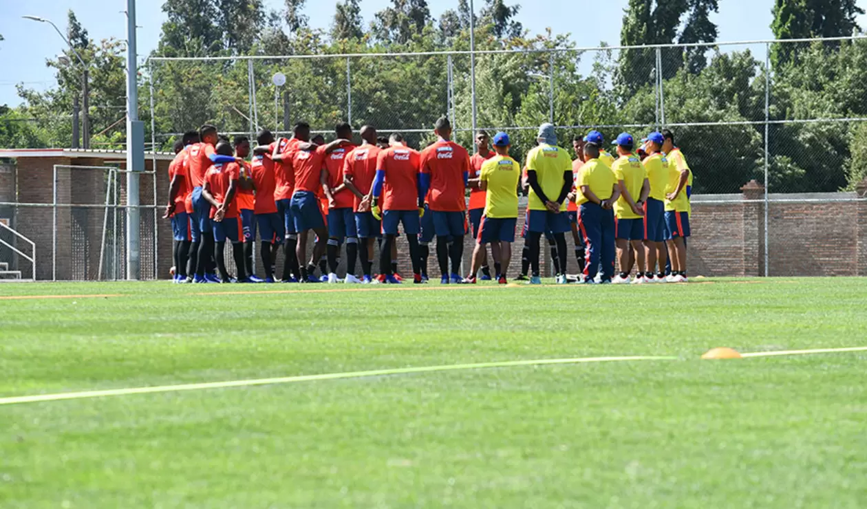 La Selección Colombia sub-20 en uno de sus entrenamientos en territorio chileno