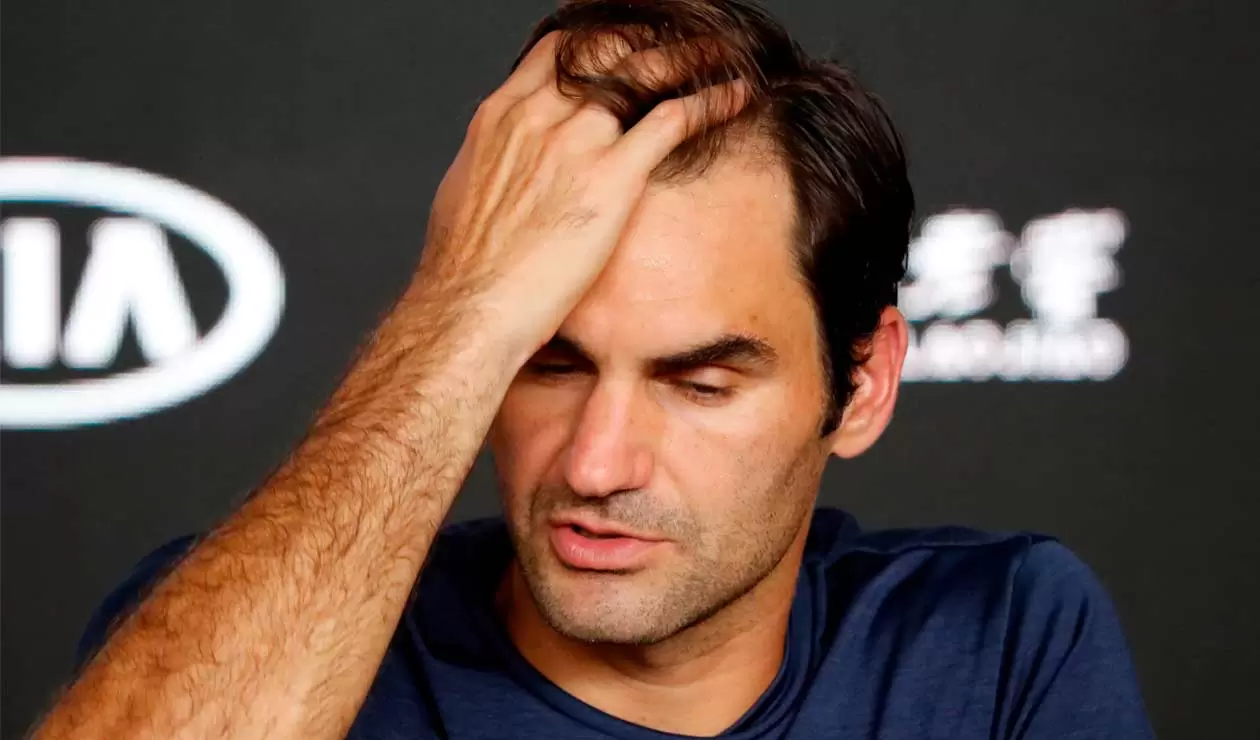 Roger Federer en rueda de prensa, luego de su eliminación en el Abierto de Australia